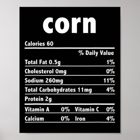 Healthy Corn Nutrition Guide For Thanksgiving Feas ポスター (正面)