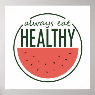 Healthy diet quote design ポスター