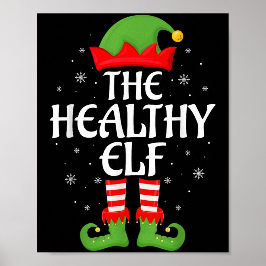Healthy Elf Xmas Family Matching Elf Squad Christm ポスター (正面)