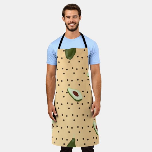 Healthy foods. Seamless avocado pattern,  avocado  エプロン (着用した状態)