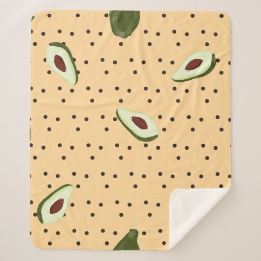 Healthy foods. Seamless avocado pattern,  avocado  シェルパブランケット (正面)