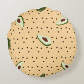 Healthy foods. Seamless avocado pattern,  avocado  ラウンドクッション (裏面)