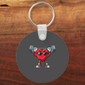 Healthy Heart Heart Disease Awareness Weightliftin キーホルダー (正面)