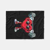 Healthy Heart Heart Disease Awareness Weightliftin フリースブランケット (正面(横))