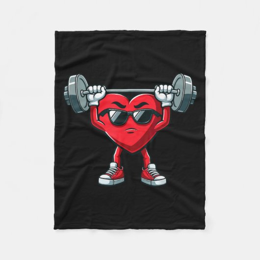 Healthy Heart Heart Disease Awareness Weightliftin フリースブランケット (正面)