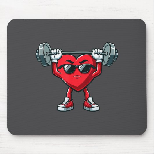 Healthy Heart Heart Disease Awareness Weightliftin マウスパッド (正面)