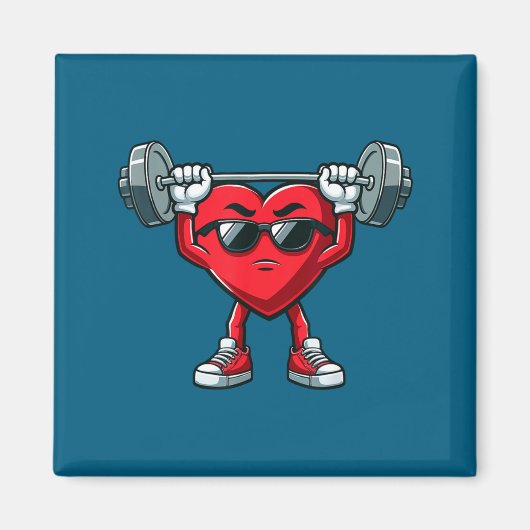 Healthy Heart Heart Disease Awareness Weightliftin マグネット (正面)