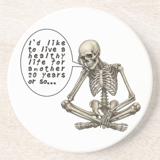 Healthy Life Can Wait Skeleton コースター (正面)