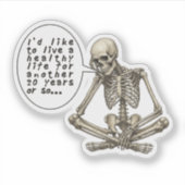 Healthy Life Can Wait Skeleton シール (正面)