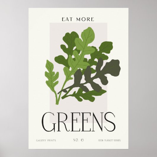 Healthy Living Greens Kitchen Wall Art Minimalist  ポスター (正面)