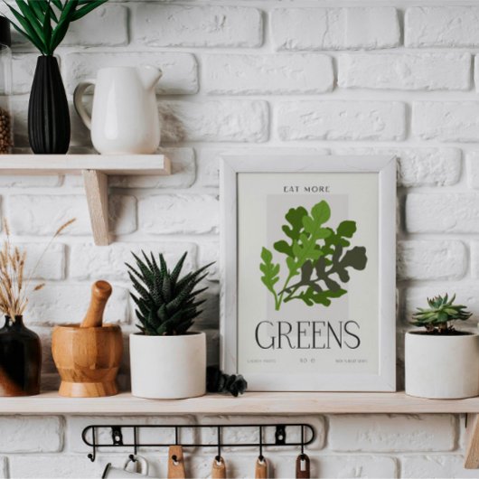 Healthy Living Greens Kitchen Wall Art Minimalist  ポスター