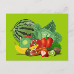 healthy_Vector_Clip art FRUITS野菜ガーデニング ポストカード