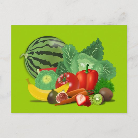 healthy_Vector_Clip art FRUITS野菜ガーデニング ポストカード (正面)