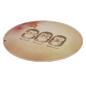 hear, see and speak no evil cute Hedgehogs カッティングボード (角)