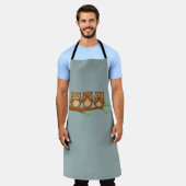 Hear, See, and Speak No Evil Owls エプロン (着用した状態)