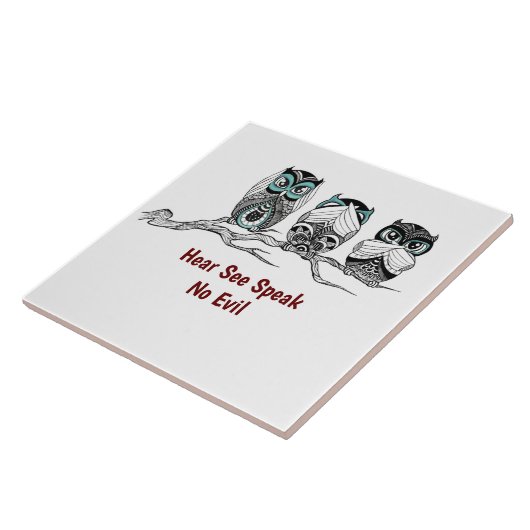 Hear See Speak No Evil Owls タイル (側面)