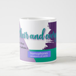 Hear、Their、Everywear - アルファシティの同音異義語 ジャンボコーヒーマグカップ