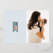 Hear Ye中世の写真誕生の発表 箔招待状 (正面)