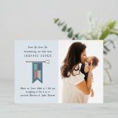 Hear Ye中世の写真誕生の発表 箔招待状 (立ち正面)