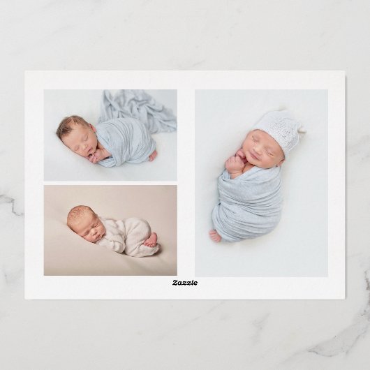 Hear Ye中世の写真誕生の発表 箔招待状 (裏面)