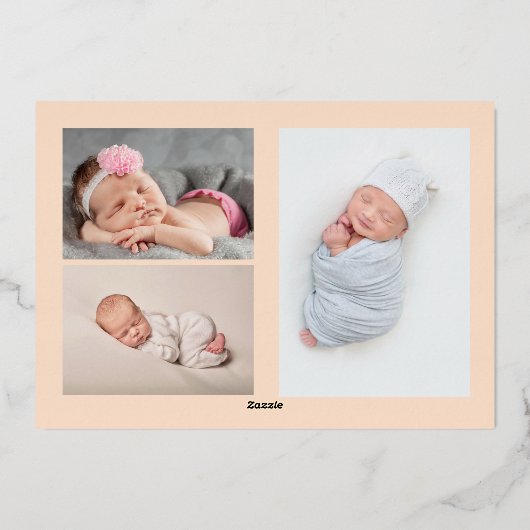 Hear Ye中世の写真誕生の発表 箔招待状 (裏面)