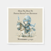 Hear Ye、聞くYe中世の騎士の少年たち最初の誕生日 スタンダードカクテルナプキン (正面)