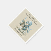 Hear Ye、聞くYe中世の騎士の少年たち最初の誕生日 スタンダードカクテルナプキン (角)