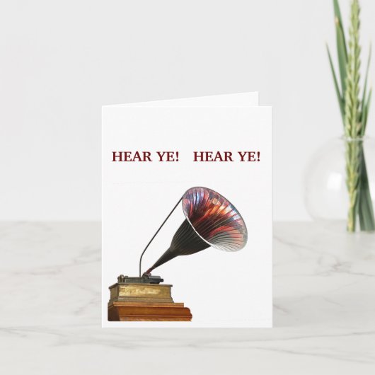 HEAR YE！重要なイベントと日を発表 招待状 (正面)