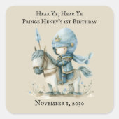 Hear Ye, Hear Ye 男の子の1歳の誕生日 スクエアシール (正面)