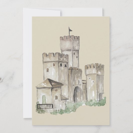 Hear Ye, Hear Ye! Knight-Themed Boy’s 1st Birthday 招待状 (裏面)