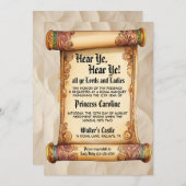 Hear Ye, Hear Ye! Medieval Royal Birthday 招待状 (正面/裏面)