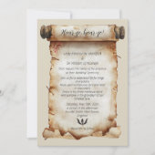 Hear Ye Medieval Aged Scroll Wedding 招待状 (正面)