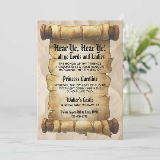 Hear Ye Medieval Renaissance Royal Birthday 招待状 (スタンド正面)