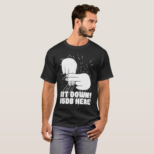 Hearing Aid Deaf Pride ASL hand sign language sit  Tシャツ (正面フル)