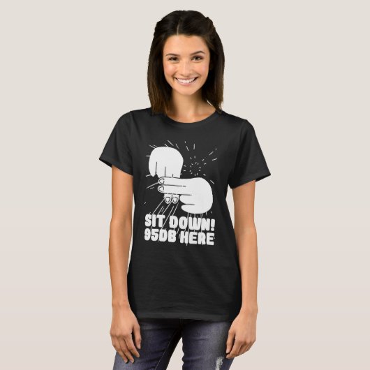 Hearing Aid Deaf Pride ASL hand sign language sit  Tシャツ (正面フル)