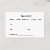 Hearing Aids ENT Appointment Business Cards 名刺 (裏面)