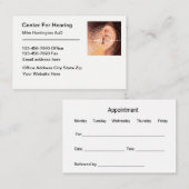 Hearing Aids ENT Appointment Business Cards 名刺 (正面/裏面)