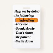 Hearing Impaired Support Badge バッジ (裏面)