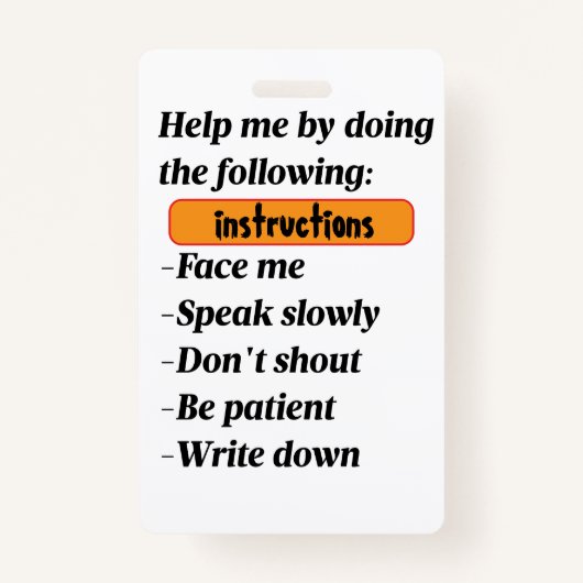 Hearing Impaired Support Badge バッジ (裏面)