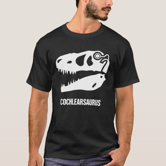 Hearing Loss Awareness Dinosaur Cochlear Implant Tシャツ (正面)