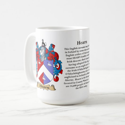 Hearnは、起源、意味および頂上示します コーヒーマグカップ (正面左)