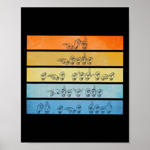 Hears祈りの言葉ろう者認識度ヴィンテージ手話 ポスター