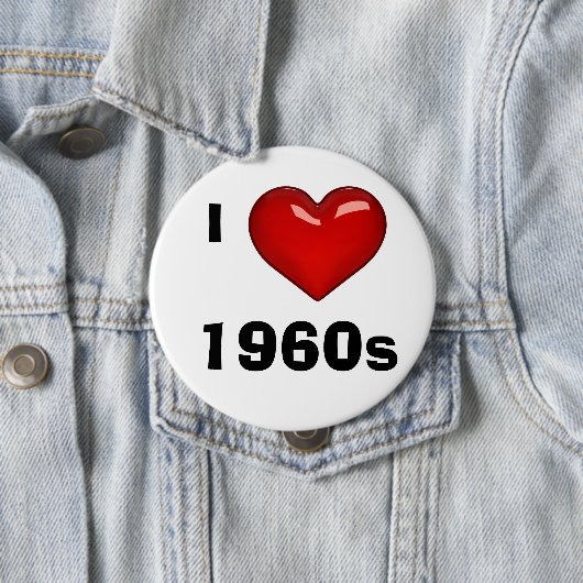 (HEART)で大好き 1960年代 編集可能 缶バッジ (インサイチュ)