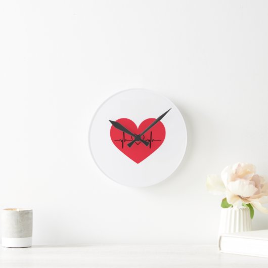 heart ラウンド壁時計 (ホーム)
