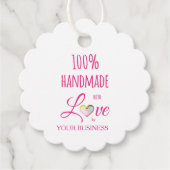 Heart 100% Quote for Craft Articles in Hot Pink フェイバータグ (正面)