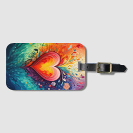 Heart Abstract Watercolor Luggage Tag ラゲッジタグ