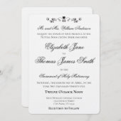 Heart Accent Elegant Wedding Invitation 招待状 (正面/裏面)