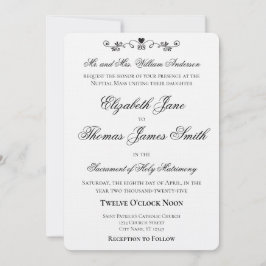Heart Accent Elegant Wedding Invitation 招待状