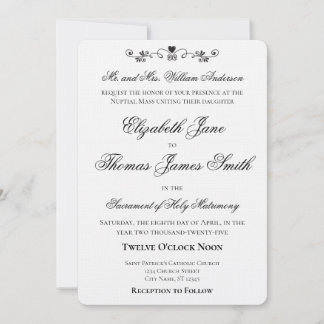 Heart Accent Elegant Wedding Invitation 招待状