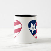Heart America Patriotic Mug | USA Flag Heart ツートーンマグカップ (中央)
